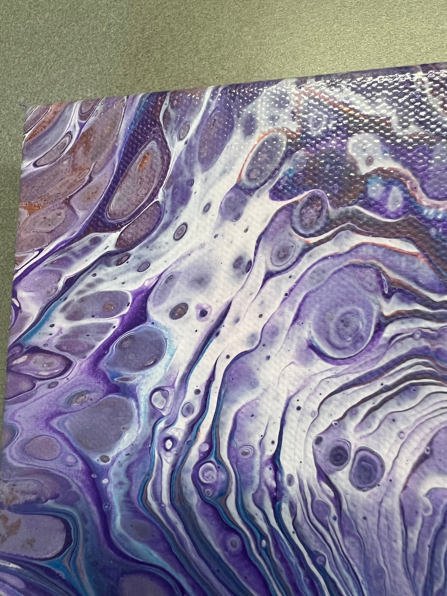 Cosmic Whirlpool – 8x8 Acrylic Pour Painting on Gallery Wrapped Canvas – Unique Abstract Fluid Art