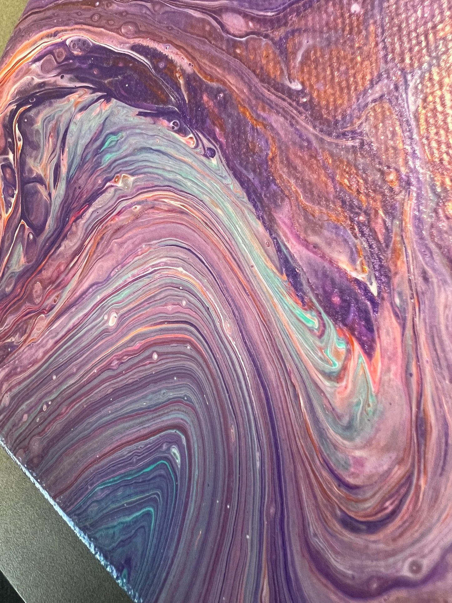 Lavender Dreamscape – 8x8 Acrylic Pour Painting on Gallery Wrapped Canvas – Unique Abstract Fluid Art